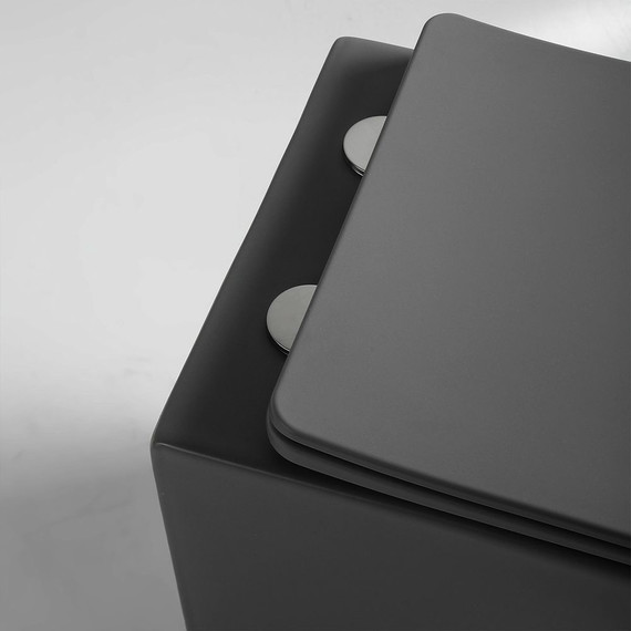 Унитаз подвесной безободковый Vincea Piatti VT1-11SMA с тонкой крышкой микролифт, антрацит матовый - фото 8