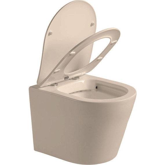 Унитаз подвесной безободковый Vincea Piatti VT1-11SMC с тонкой крышкой микролифт, капучино матовый, Цвет производителя: бежевый - фото 8