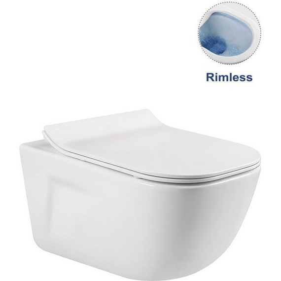 Унитаз подвесной безободковый Vincea Idea VT1-33 с тонкой крышкой микролифт - фото 