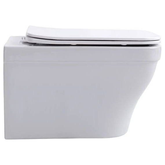 Унитаз подвесной безободковый Aquanet Elegant W LX-1163 280960 с тонкой крышкой микролифт - фото 3