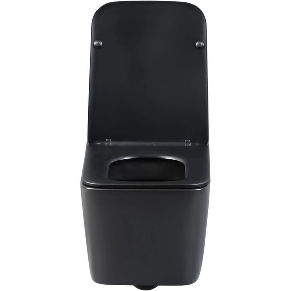 Унитаз подвесной безободковый Aquanet Rimless Tavr-W BL-103N-WHT black 287011 с тонкой крышкой микролифт, чёрный матовый, Цвет производителя: чёрный матовый - фото 3