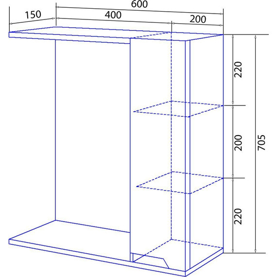 Зеркало-шкаф Loranto Mari 60 см R CS00086020 - фото 5