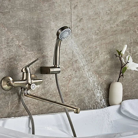 Смеситель для ванны Ledeme L2248C с душевым гарнитуром, бронза - фото 9