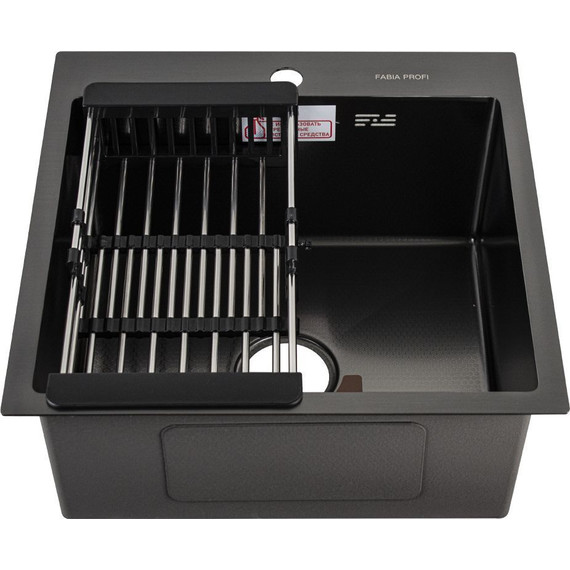 Кухонная мойка Fabia Profi 505033G 0.8 мм, графит - фото 2