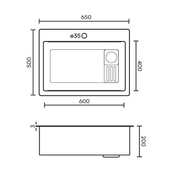 Кухонная мойка Fabia Profi 65503G 0.8 мм, сатин - фото 8