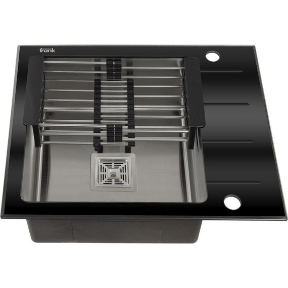 Кухонная мойка Frank Profi 9502 1 мм, чёрное стекло - фото 