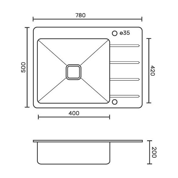 Кухонная мойка Frank Profi 9503 1 мм, чёрное стекло - фото 9