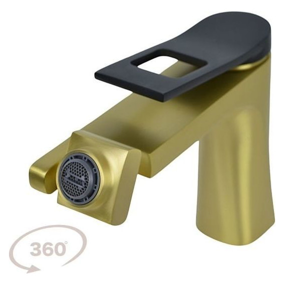 Смеситель для раковины Bronze de Luxe Element EL02XGB, матовое золото/черный - фото 4