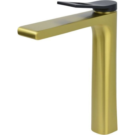 Смеситель для раковины высокий Bronze de Luxe Element EL21GB, матовое золото/черный - фото 