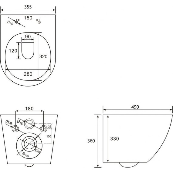 Унитаз подвесной безободковый Abber Bequem AC1100T с тонкой крышкой микролифт (Система смыва торнадо), Цвет производителя: белый - фото 11