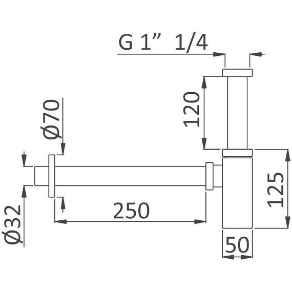 Сифон для раковины Cezares CZR-B-SMQ-NOP, чёрный матовый - фото 2