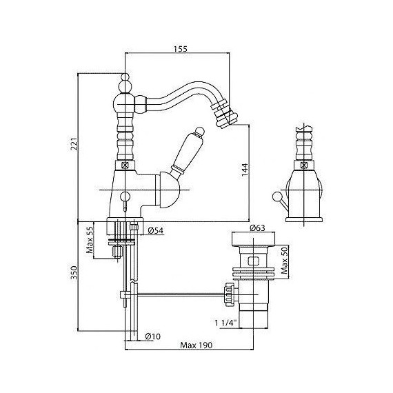 Смеситель для биде Cezares ELITE-BSM2-03-Bi, золото, Цвет производителя: золото - фото 2