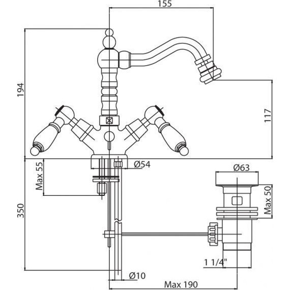 Смеситель для биде Cezares FIRST-BS2-03/24-Bi, золото - фото 2