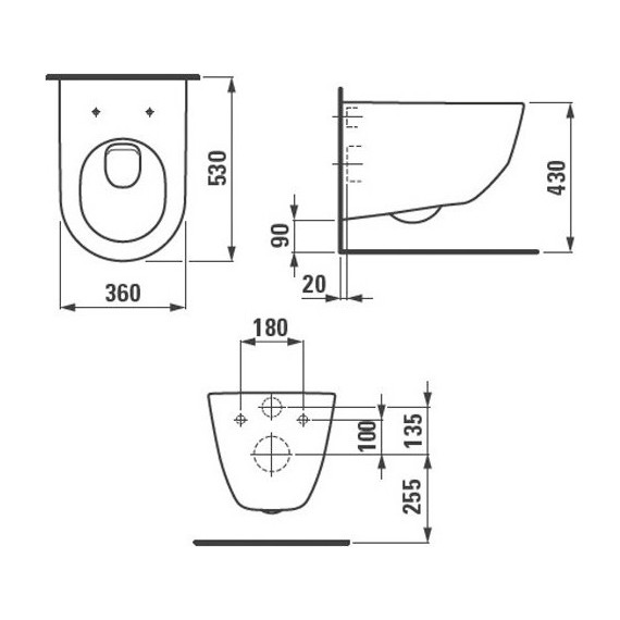 Унитаз подвесной Laufen Pro rimlless 8.2096.6.000.000.1 - фото 5