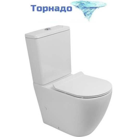 Унитаз-компакт безободковый BelBagno Sfera-tor BB2141CP-TOR (Система смыва торнадо) - фото 