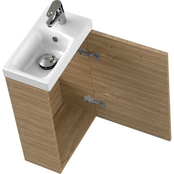 Тумба подвесная с раковиной Cersanit Lara 40 см A63420 (раковина Moduo 40) орех - фото 9