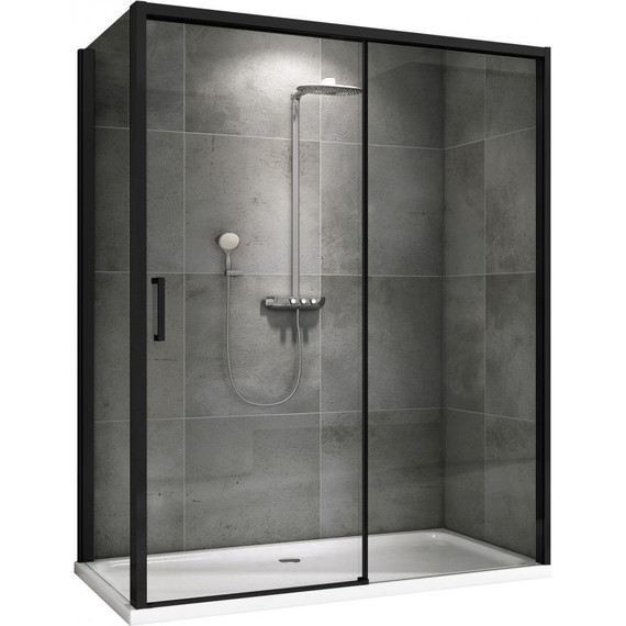 Душевое ограждение Abber Komfort 150х100 см AG93150B-S102B (стекло 8 мм) чёрный/прозрачное - фото 