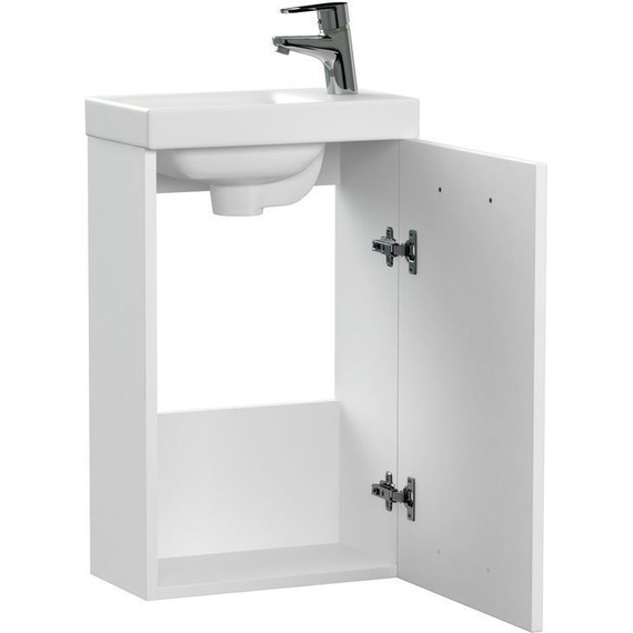 Тумба подвесная с раковиной Cersanit Lara 40 см SZ-LARA-CO40/Wh (раковина Moduo 40) белый - фото 7