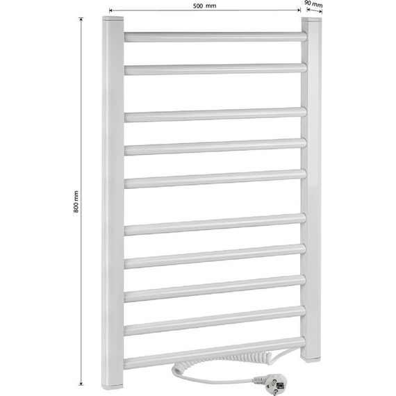 Полотенцесушитель электрический Brimix П10 500x800 мм 08030W, белый - фото 5