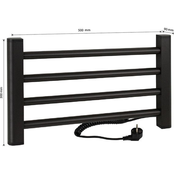 Полотенцесушитель электрический Brimix П4 500x300 мм 08120K, графит - фото 5