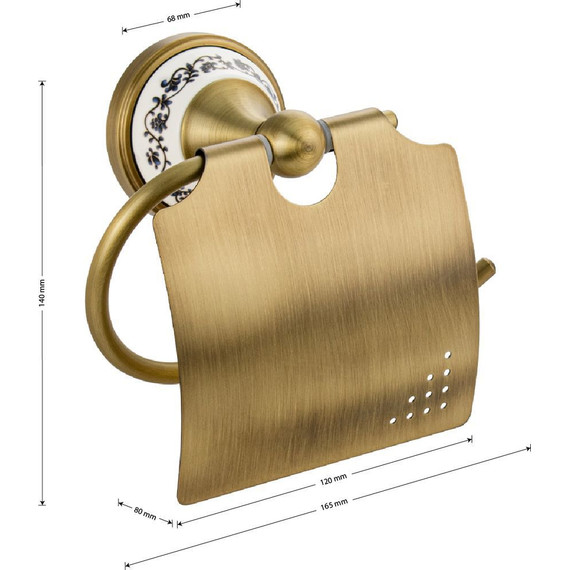 Держатель для туалетной бумаги Brimix 94003, цвет бронза - фото 5