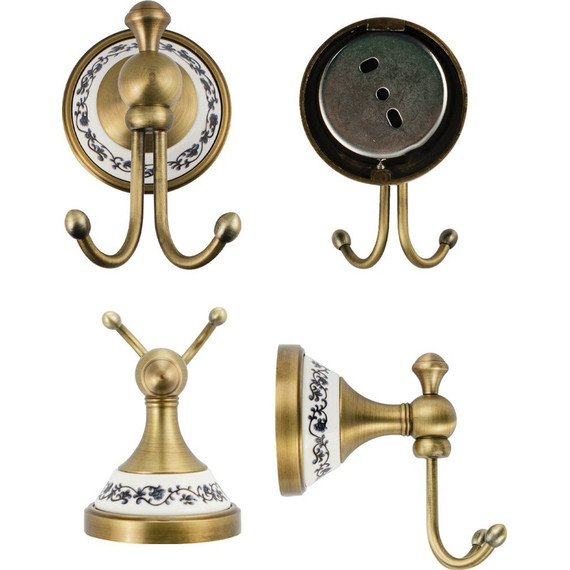 Двойной крючок Brimix 94114, цвет бронза - фото 2