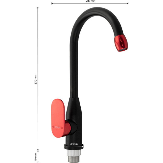 Смеситель для кухни Brimix 80208, чёрный - фото 6