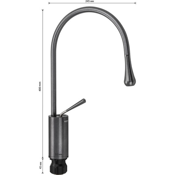 Смеситель для кухни Brimix 82217, графит - фото 6