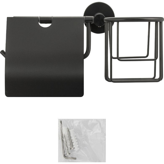 Держатель для туалетной бумаги с держателем для освежителя GFmark 78244, цвет графит - фото 4