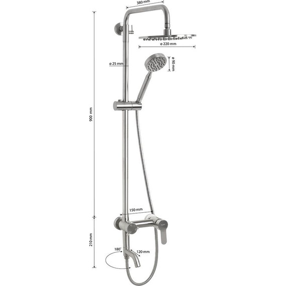 Душевая стойка Magnus 9237, сатин - фото 6
