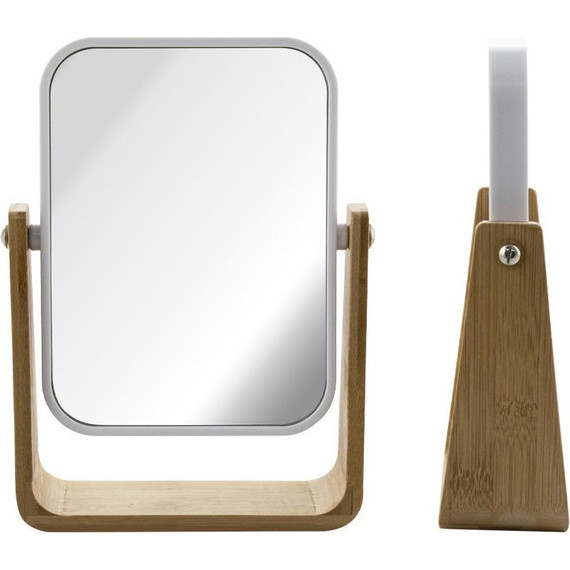 Зеркало косметическое настольное Санакс 75813, цвет белый/дерево - фото 2