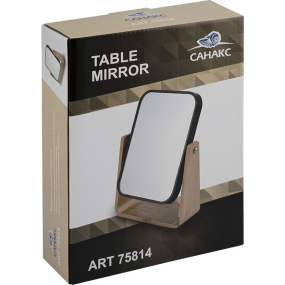 Зеркало косметическое настольное Санакс 75814, чёрный/дерево - фото 3