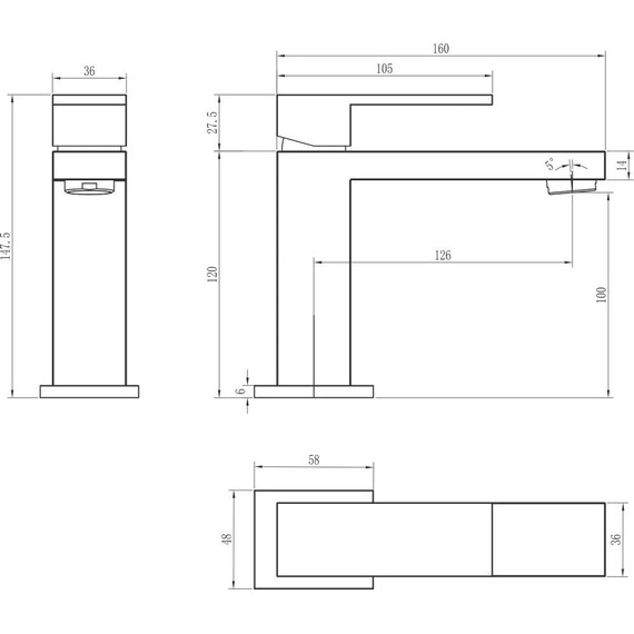 Смеситель для раковины Boheme Qubic 471-MW, matt white, Цвет производителя: matt white - фото 3