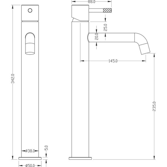 Смеситель для раковины высокий Boheme Uno 462-MG, matt gold, Цвет производителя: matt gold - фото 2