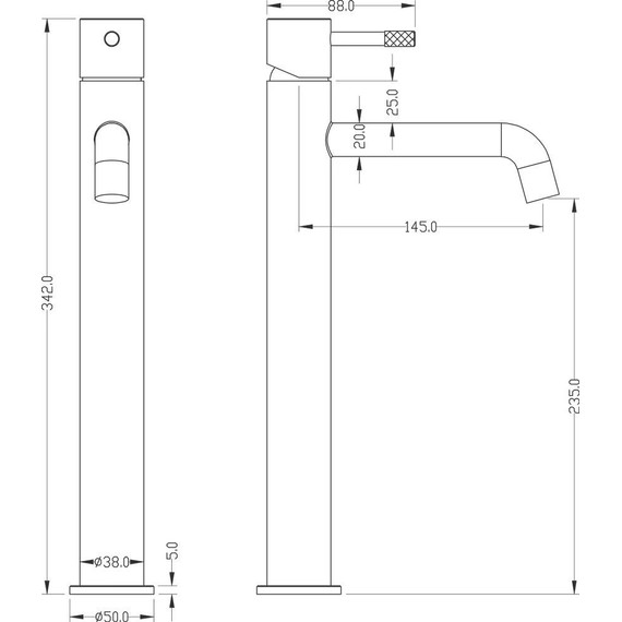 Смеситель для раковины высокий Boheme Uno 462-BG, чёрный/золото, Цвет производителя: чёрный, золото - фото 2
