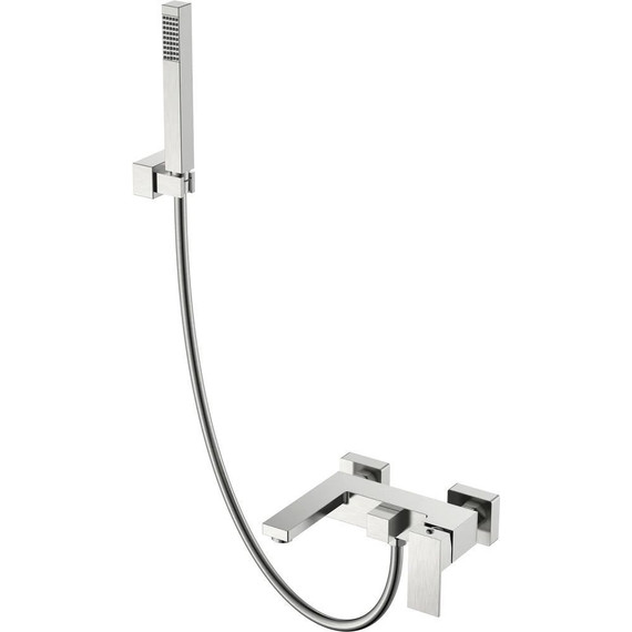 Смеситель для ванны Boheme Qubic 473-NB, nickel brush, Цвет производителя: nickel brush - фото 