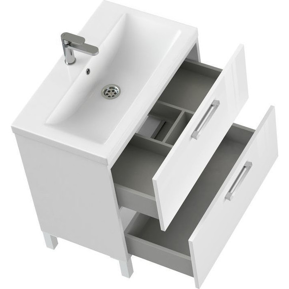 Тумба подвесная/напольная с раковиной Cersanit Melar 70 см 64129, белый - фото 7