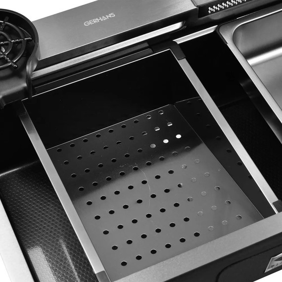 Кухонная мойка Gerhans K37545BD 1 мм, графит (НОВИНКА 2024), Цвет производителя: графит - фото 6