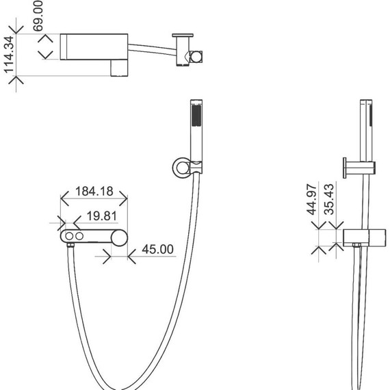 Смеситель для ванны Boheme Stick 123-BG.2, чёрный/золото, Цвет производителя: чёрный, золото - фото 3