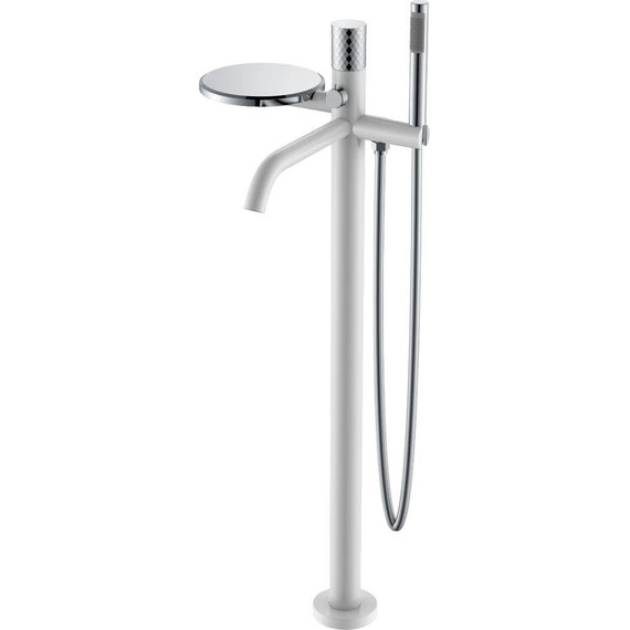 Смеситель для ванны напольный Boheme Stick 129-WCR, white chrome, Цвет производителя: white chrome - фото 