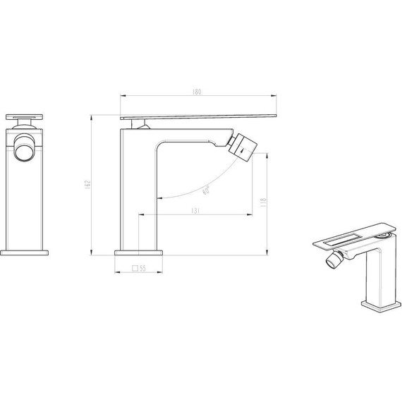Смеситель для биде Boheme Q 146-BUW, black blue, Цвет производителя: black blue - фото 2