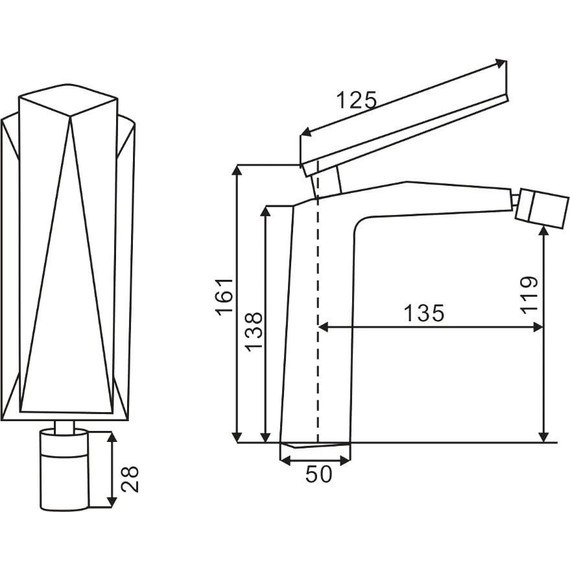 Смеситель для биде Boheme Venturo 376-SGM, shine gun metal, Цвет производителя: shine gun metal - фото 2