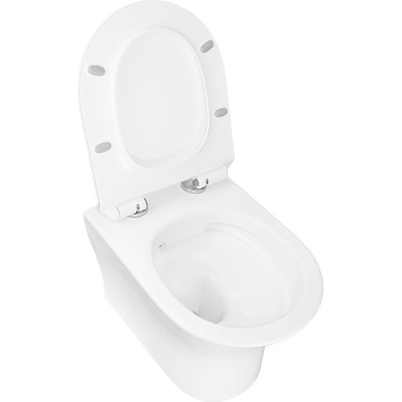 Унитаз подвесной безободковый Azario Fretta Round с тонкой крышкой микролифт - фото 2