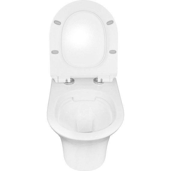 Унитаз подвесной безободковый Azario Fretta Round с тонкой крышкой микролифт - фото 4