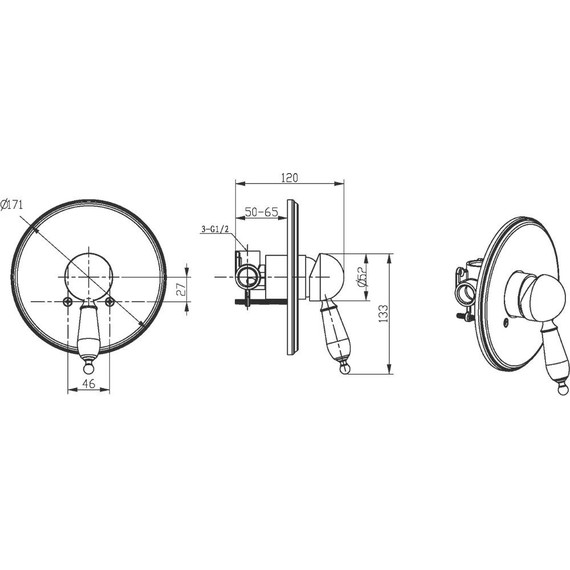 Смеситель для душа Boheme Medici Ripresa 305 (со скрытой частью) бронза - фото 2