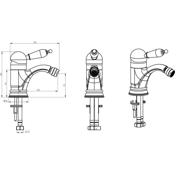 Смеситель для биде Boheme Medici Ripresa 306, бронза - фото 2