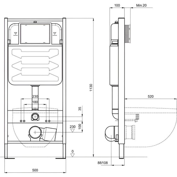 Инсталляция с подвесным унитазом комплект: Aquatek Set INS-0000012 с подвесным безободковым унитазом Европа AQ1900T-00 сиденье микролифт (система смыва торнадо) - фото 10