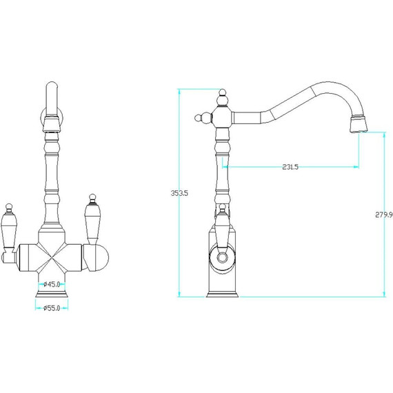 Смеситель для кухни Boheme Tradizionale 113, chrome - фото 2