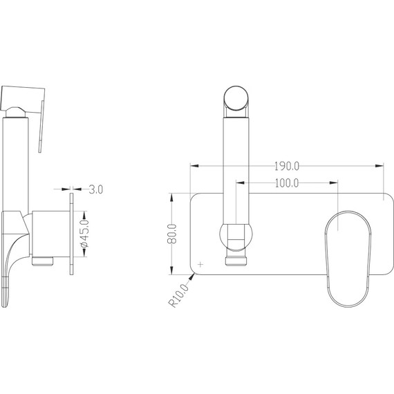 Набор для гигиенического душа Boheme Spectre 457-NB (со скрытой частью) nickel brush, Цвет производителя: nickel brush - фото 2