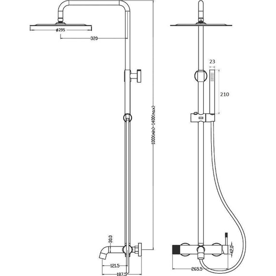 Душевая стойка Boheme Uno 468-MW, matt white, Цвет производителя: matt white - фото 2